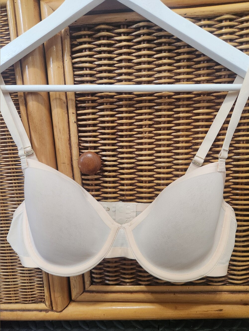 CUUP The Demi Spacer T-Shirt Bra Sand Nude Underwire Unlined 34D